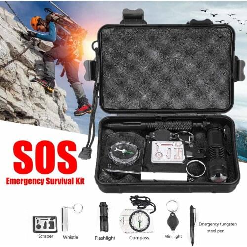 Emergency Survival Kit Professional Tactical Defense Equipment Tools Outdoor Sport Camping Hiking Multifunction First Aid