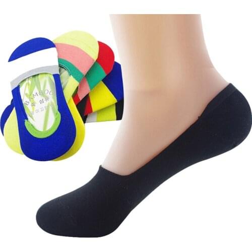 12pcs=6pair Mens Boat Socks Men Deodorant Bamboo Socks Invisible Non-slip Man Cool Sock Slippers Summer Plus Size Male Sox Meias