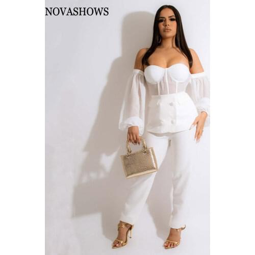 Женские летние брючные костюмы NOVASHOWS China At AliExpress