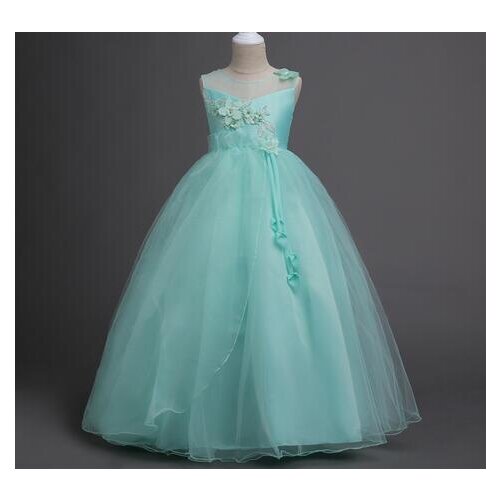 2017 new Flower Girls Dresses Childrens Party Princess Ceremony Clothes Baby Girls Birthday Party Dress Great Bow Christening