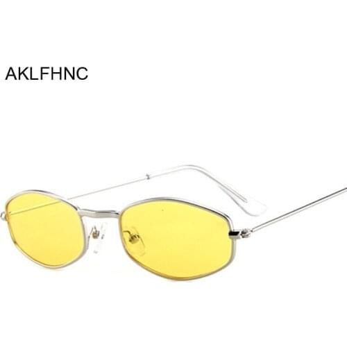 Small Frame Sunglasses Women Retro Oval Mirror Metal Sun Glasses Female Vintage Brand Designer Lunette De Soleil Femme
