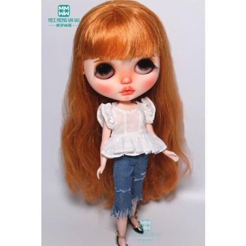 2019 NEW Blyth Doll Clothes Plaid shirt, pink skirt for Blyth Azone 1/6 doll accessories