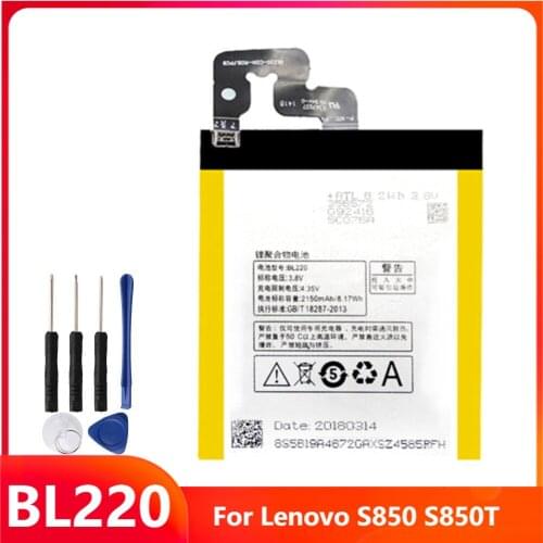 Original Replacement Phone Battery BL220 For Lenovo S850 S850T Genuine Rechargable Batteries 2150mAh With Free Tools