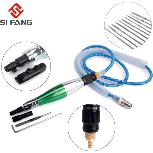 Ultrasonic Vibration Micro Air Grinder Pencil Style Reciprocating Oscillating File Pneumatic Polishing Tool, 1/8 inch, 35000RPM