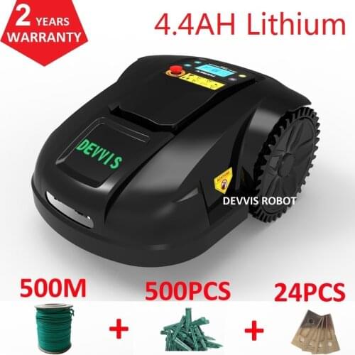 DEVVIS Mowing Robot Intelligent Lawn Machine Automatic Charging Weeding Machine with 500m wire+500pcs pegs+24pcs blade