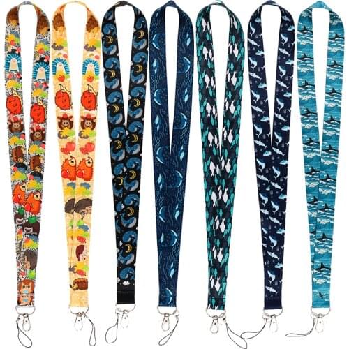 PC3308 Hedgehog Shark Whale Lanyards ID Badge Holder ID Card Pass Mobile Phone Straps Badge Key Holder Keychain Jewelry