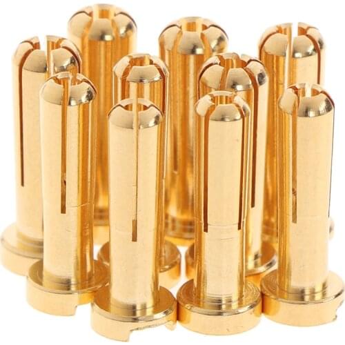 5pcs 4/5mm Bullet Banana Plug Connector Male Female for RC Battery Part Gold Plated
