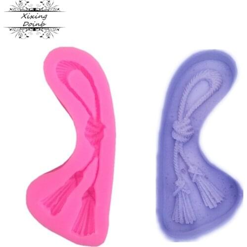 1Pcs Curtain Hemp Rope Silicone Mold Fondant Cake Decorating Tools Cake border Lace Moulds Kitchen Accessories