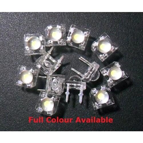 10Pcs 5mm LED Piranha Red Super Flux Transparent 5 mm Ultra Bright Clear Lens LED Light Emitting Diode Lamp Through Hole 4 Pin