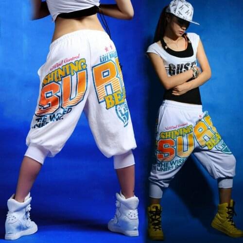 Loose Casual Sports Harem Pants Jazz Dance Pants Women Practice Pants Ds Dj Costumes Hip Hop Dance Pants Stage Rave Wear XS2258