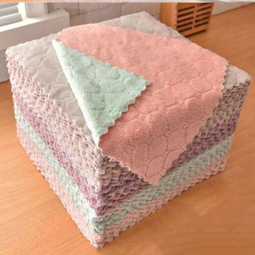 Micro Fiber Cleaning Cloth Rags Water Absorption Non-Stick Oil Washing Kitchen Towel Household Tools Cleaning Wiping Tools