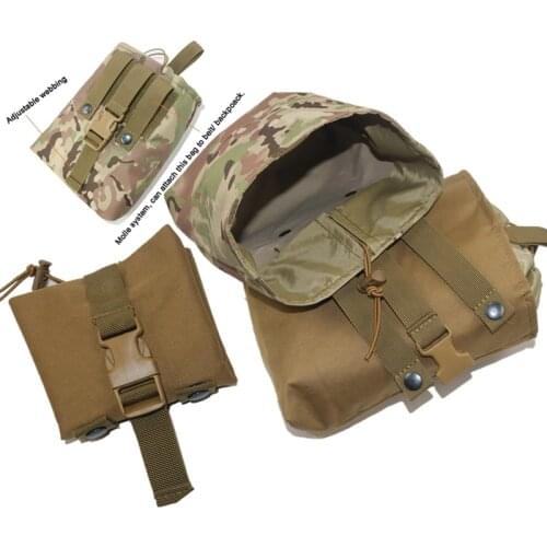 Outdoor Sports Airsoft Gear Molle Combat Hiking Bag Vest Accessory Camouflage Recycle Pack Tactical Foldable Dump Pouch