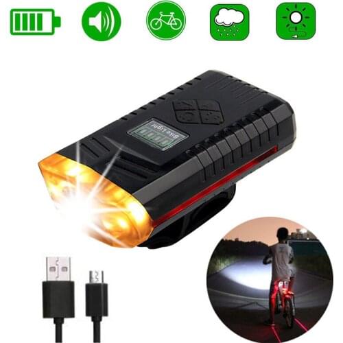 Bike Front Light Set Anti-glare USB Rechargeable MTB Bicycle Light Wiht Taillight 4 Mode Led Cycling Headlight #A