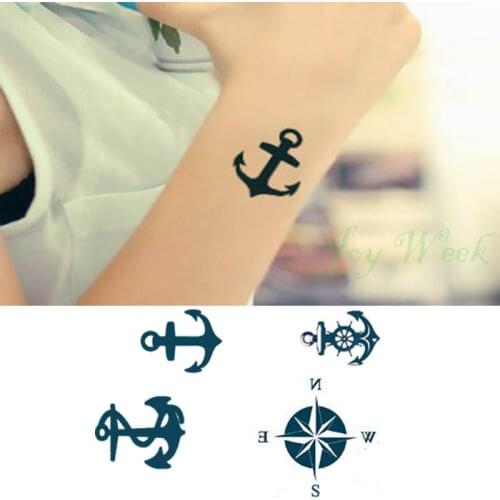 Waterproof Temporary Tattoo Sticker anchors compass small size tatto stickers flash tatoo fake tattoos for girl women men