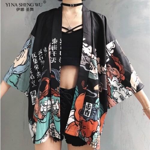 Kimonos woman 2020 Japanese kimono cardigan cosplay shirt blouse for women Japanese yukata female summer beach kimono
