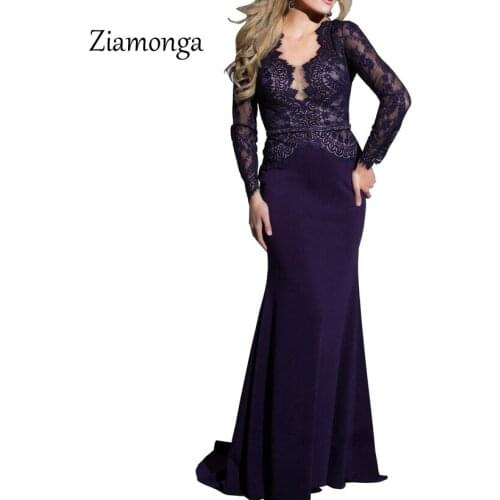 Ziamonga 2018 Winter Dress Women Elegant Vintage Sexy V-Neck Mermaid Dresses Female Casual Slim Maxi Prom Party Dresses Vestidos