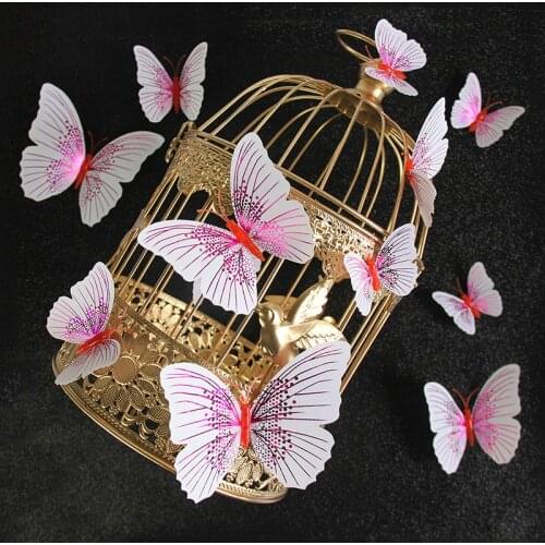 Gold Butterfly Magnetic Butterfly Fridge Sticker PVC Creative Decoration Accessories 3d Stereo Butterfly Crafts Factory Direct
