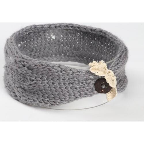 2017 Toddler Infants Knit Headband Crochet Top Knot Elastic Turban Newborn Lace Button Head Wrap Ears Warm Headwear Accessories