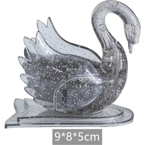 3D Crystal Puzzle Toys Animal Cute Nice Swan Shape Puzzle Children Learning Educational Boys Girls DIY Gift Present