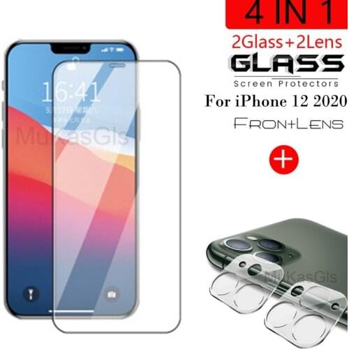 4-in-1 3D Lens + Tempered Glass For iPhnoe 12 Pro 12 Max Screen Protector Glass On iPhone 12 Pro Max Protective Glass