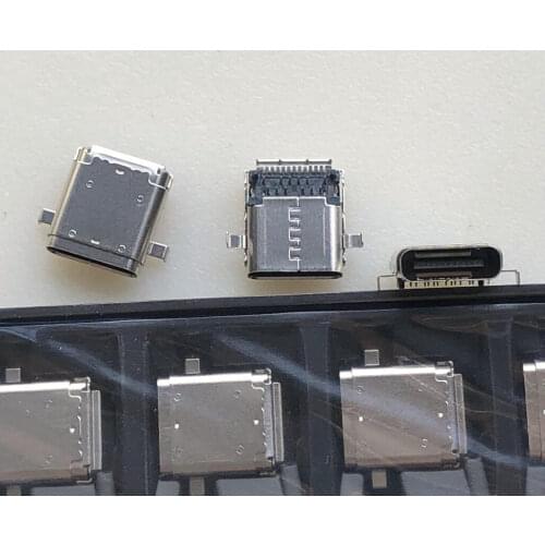 5PCS)Imported type-C female direct mount socket usb-3.1 24P pin HD transmission interface quick charging connector