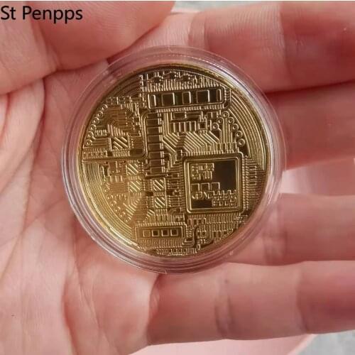 50Pcs/Lot Bitcoin coin BTC Bit Metal Coin with Case Gifts Physical Metal Antique Imitation Silver Coins