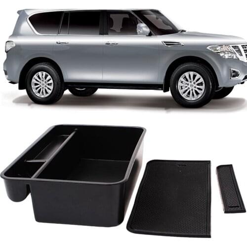 Car Central Armrest Storage Box Container Holder Tray car accessories stowing tidying For Nissan Patrol Y62 Armada 2013-2017