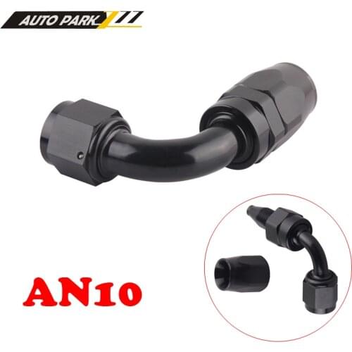AN10 Straight 45 90 180 Degree Oil Fuel Swivel Hose End Fitting Oil Hose End Adaptor Kit Black JT41