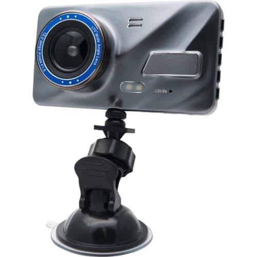 Car Dash Cam New Dual Lens Car DVR Camera HD 1080P 4" IPS Front+Rear Blue Mirror Night Vision Video Recorder Parking Monitor