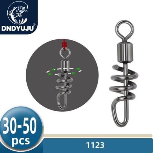 DNDYUJU 50pcs Ball Bearing Rolling Swivels Fishing Connector with Snap 3/0#-10# For Fishhook Lure Carp Fishing Accessories