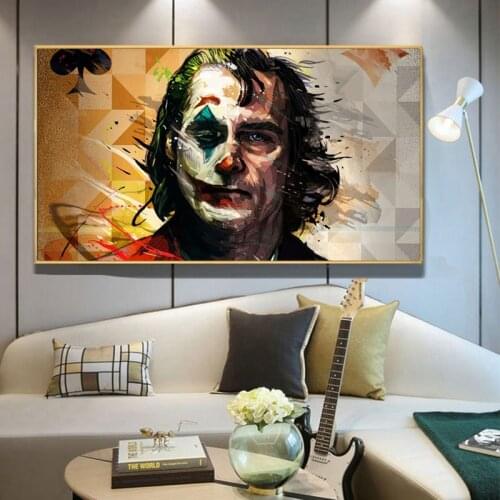 Home Decor Watercolor Movie Joker Portrait Poster and Print Wall Art Canvas Painting Wall Picture for Living Room Wall Decor