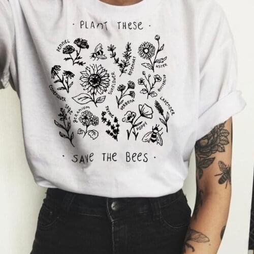 Women T-Shirt Fashion Graphic Flower Womens Tees ladies Graphic Flower Print Casual Woman Tee Shirt Female Clothing
