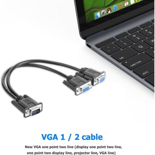 Female Splitter Cable Monitor Adapter 15 Pin VGA Male to 2 Audio Cable Cord Microphone Mixer Video Lead for PC TV