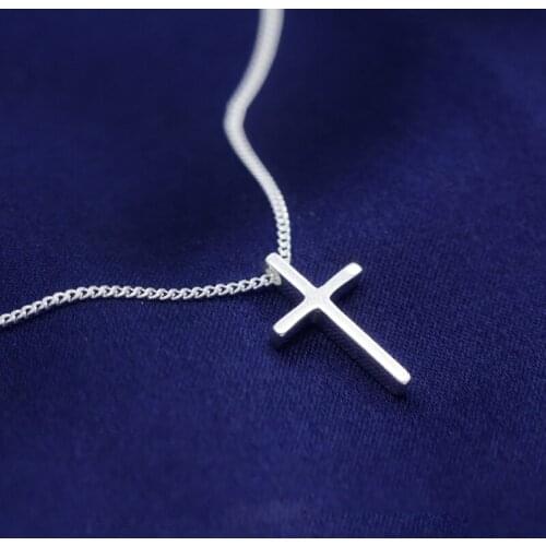 COLUSIWEI New Genuine 925 Sterling Silver Minimalist Corss Pendant Necklace for Women Adjustable Link Chain Fine Jewelry Gift