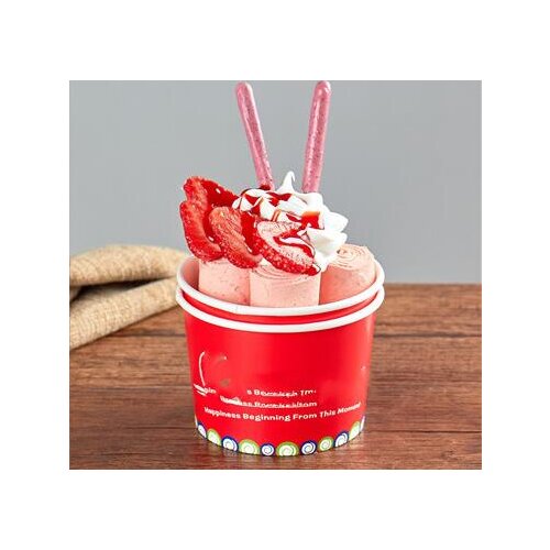 Dummy food props fake fruit fried ice cream rolls model ice roll sample fry yogurt simulation rolled ice cream fry yogurt model