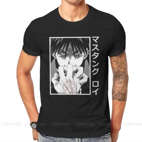 Fullmetal Alchemist Anime Roy Mustang T Shirt Vintage Punk Summer Loose Cotton Mens Clothing Harajuku Crewneck TShirt