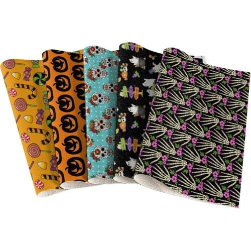 Halloween Lychee Pattern Faux Synthetic Leather Fabric DIY Sewing Kit Craft Materials