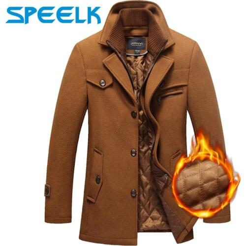 New Brand Winter Wool Coat Men Double-neck Woolen Jackets Male Plus Size 5XL Thick Jacket Mens Slim Fit Outwear Windbreaker