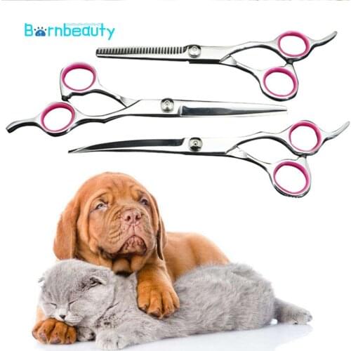 4.5" 6" 7'' Stainless Steel Pet Gromming Scissors Dog Cat Hair Cutting Scissors Barber Up Down Curved Scissor Hairdressing Tools