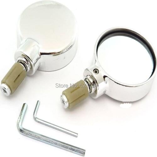 A Pair of Motorcycles Custom Rear View Mirrors Bar End Mirrors Round Convex Mirror 7/8" For Vespa GTS GTV 250 300
