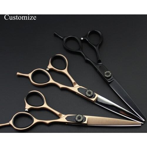 Customize logo/name professional Japan 440c 6 inch hair salon scissors hair cutting barber Thinning shears hairdressing scissors