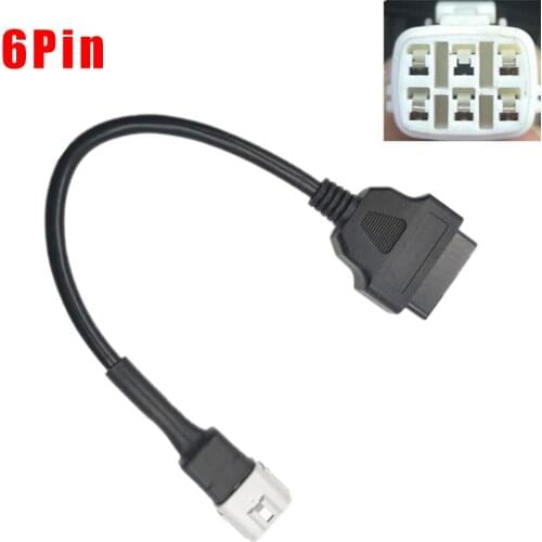 Scooter Female socket to 6-pin male plug For SUZUKI OBD2 6 Pin Plug Useful