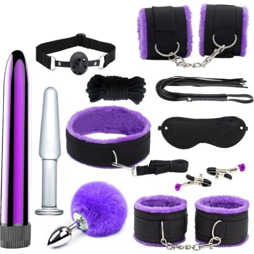 Sexx Fetish Games Erotic Accessories Safe BDSM Restraints Kits Beginners Sm Sex Bondage Toys Set Vibrator for Couples 68UD