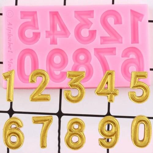 Number Cake Border Silicone Mold Baby Birthday Fondant Cake Decorating Tools Candy Resin Molds Cupcake Chocolate Gumpaste Mould