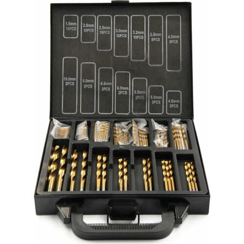 99PCS 1.5-10MM HSS Steel Titanium Coated Twist Drill Bit Hex Shank Kit Car Repair Accessories For Wooding Building Engineering