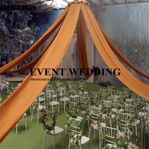 Many Colors Width Ceiling Drapery Sheer Curtain Panel Roof Canopy Decoration Draping Fabric Wedding Decoration