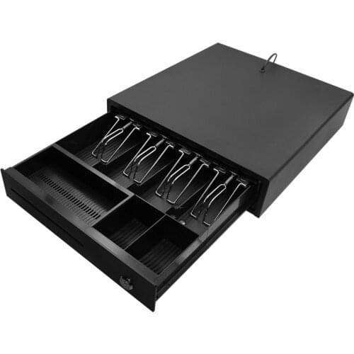 SPCC Steel Plate 13" Cash Box With 4 Bill Clips 3 Coin Money Safe Storage Box Supermarket Cash Register Commercial Cash Drawer
