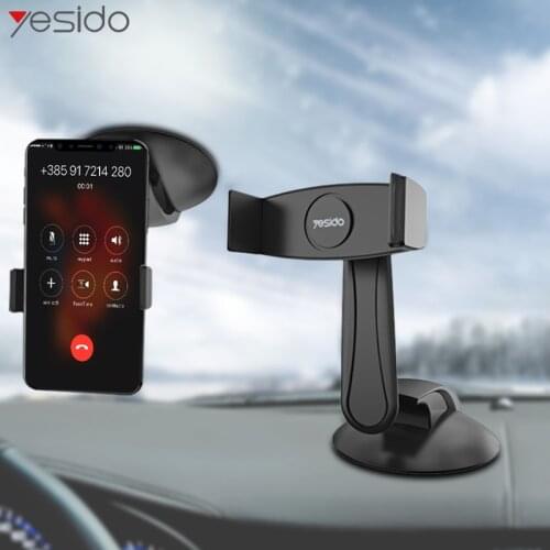 Yesido C43 Universal 4-6.5 Inch Car Phone Holder Sucker Windshield Dashboard Phone Car Mount Holder For Phone In Car GPS Stand