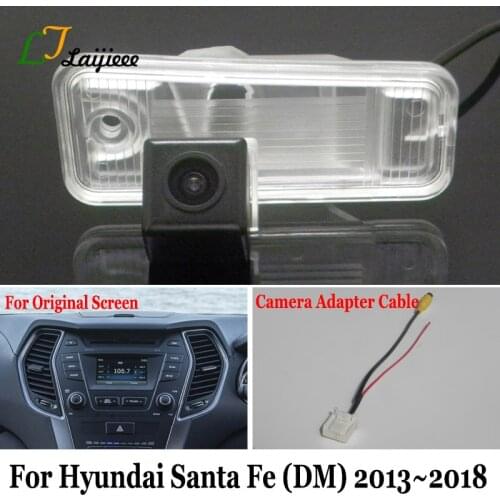 Rear Reverse Camera For Hyundai Santa Fe DM 2012 2013 2014 2015 OEM Screen Compatible HD Rearview Backup Camera & Adapter Cable