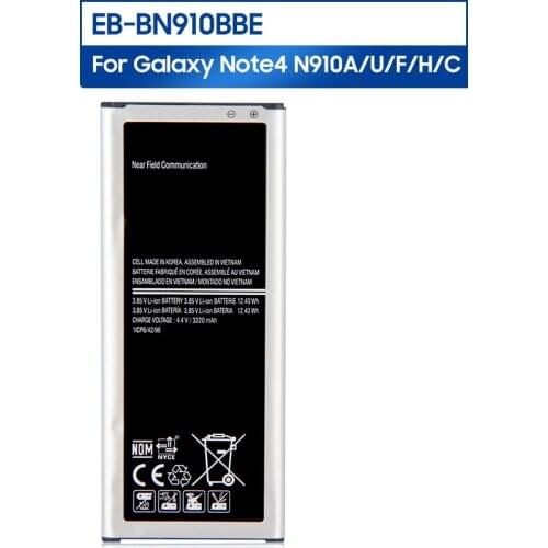Original EB-BN910BBE Replacement Phone Battery For Samsung GALAXY NOTE4 N910a N910u N910F N910H N910V NOTE 4 EB-BN910BBC 3220mAh